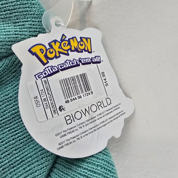 Pokemon Bulbasaur Beanie Hat Green Knit Cap OSFA Bioworld 2017 New With Tags Bra - Picture 4 of 6